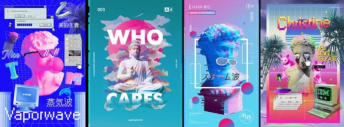 Vaporwave design style reference