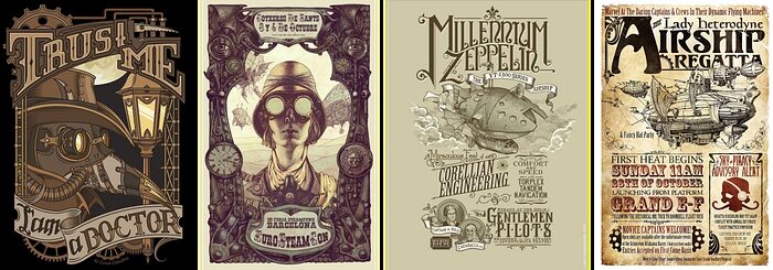 Steampunk design style reference