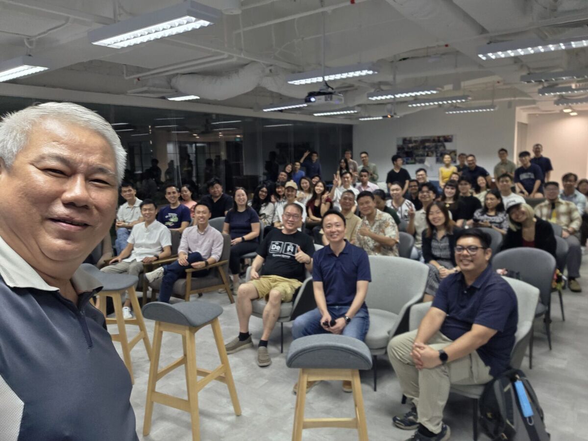 Group photo of attendees at AI Power Users Meetup 06 at Aspire, Singapore