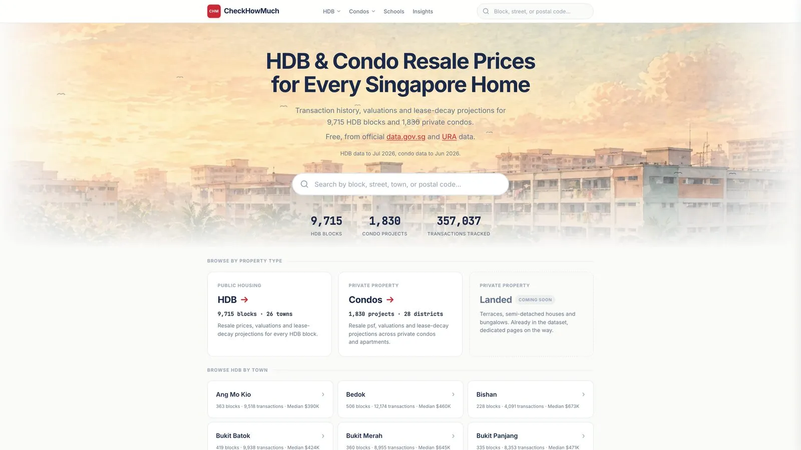 CheckHowMuch.sg, a 9,700-page Singapore property site I built with Claude Code and zero developers